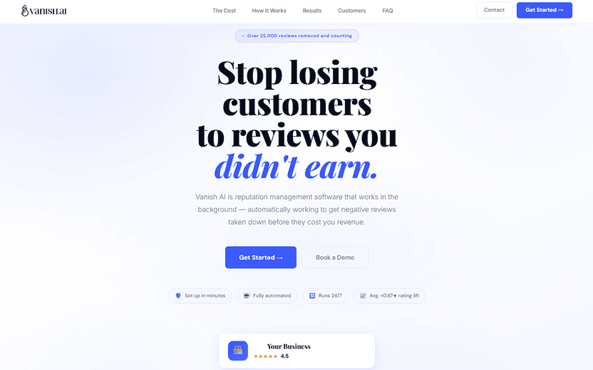 Vanish — Gestión de reputación con IA